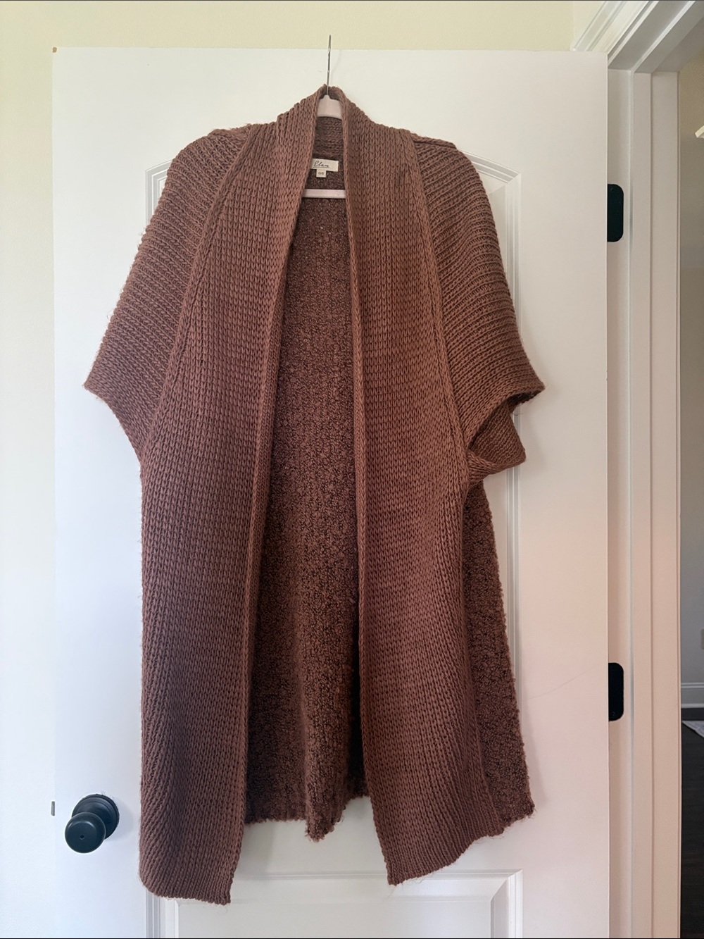 Elan Open-Front Knit Poncho Cardigan - Dusty Rose